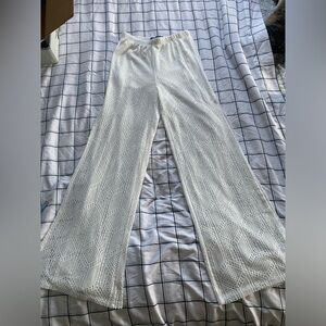 Indigo Rising White Lace Wide Leg Pants Size S